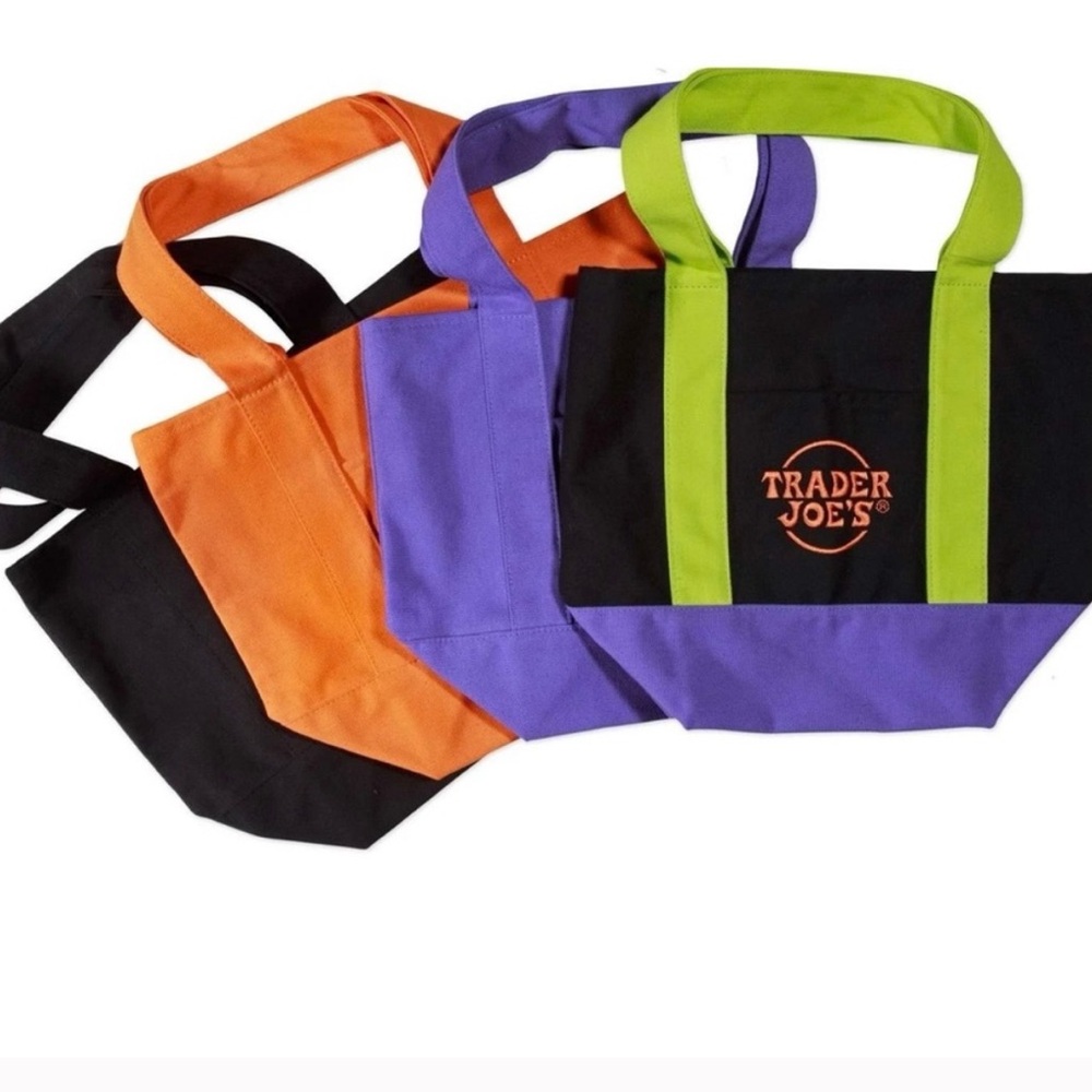 NEW Trader Joe’s mini tote canvas bag SET OF 4 - Picture 2 of 2